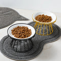 Ceramic Raised Pet Bowl Food Water Bowls with Rack for Cats