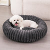 Round Small Cat Bed Stripe Elastic Winter Warm Soft Large Dog Sofa