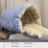 Checkered Cat House Winter Warm Enclosed Pet Bed for Cats