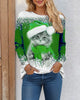 Funny Christmas Cat Pattern Women T-Shirts Long Sleeve Casual Tops