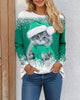 Funny Christmas Cat Pattern Women T-Shirts Long Sleeve Casual Tops