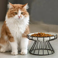 2pcs set (1pc rack + 1pc bowl) ceramic high-rise cat bowl