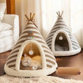 Self Warming Cat Bed Winter Warm Plush Tent House