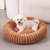 Round Small Cat Bed Stripe Elastic Winter Warm Soft Large Dog Sofa