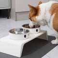 Elevated Pet Dog Feeder Bowls Raised Stand with Double Stainless Dogs Bowl