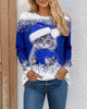 Funny Christmas Cat Pattern Women T-Shirts Long Sleeve Casual Tops