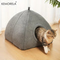 Winter Thickened Indoor Cat Bed 2-in-1 Cat House Tent Bed