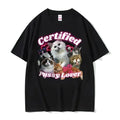 Funny Certified Cute Cat Lover Meme Tee Shirt Men Women Fashion