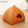 Winter Thickened Indoor Cat Bed 2-in-1 Cat House Tent Bed